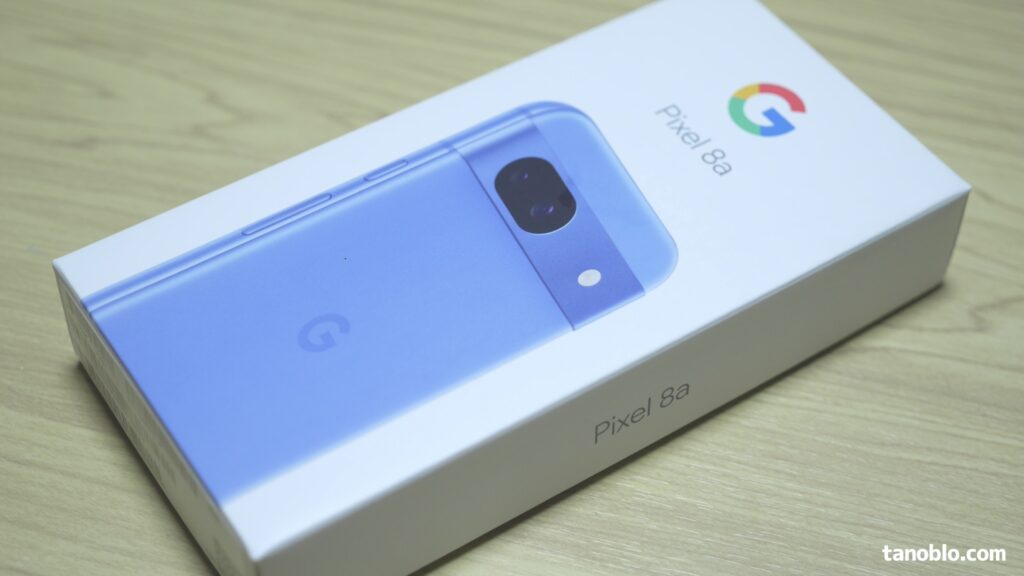 Google Pixel 8 a のパッケージ写真。